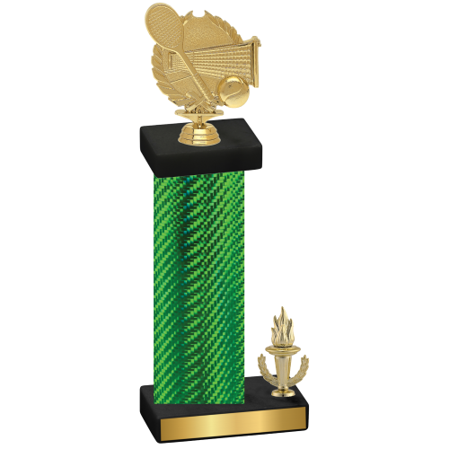 Accented Single Green Carbon Fiber Victory Tennis Trophy