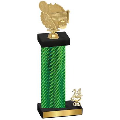 Accented Single Green Carbon Fiber Year Tennis Trophy