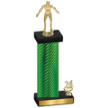 Accented Single Green Carbon Fiber Year Wrestling Trophy