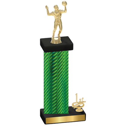 Accented Single Green Carbon Fiber First Place Volleyball Trophy