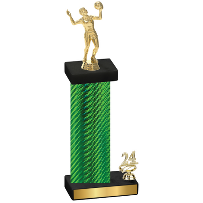 Accented Single Green Carbon Fiber Year Volleyball Trophy