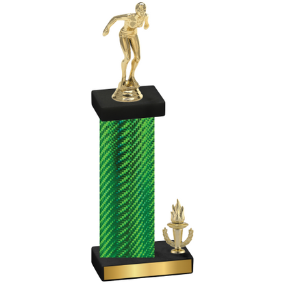 Accented Single Green Carbon Fiber Victory Tennis Trophy