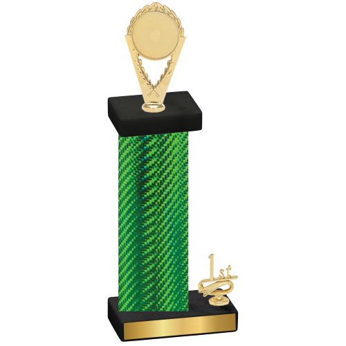 Accented Single Green Carbon Fiber First Place Insert Trophy