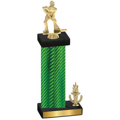 Accented Single Green Carbon Fiber Victory Hockey Trophy