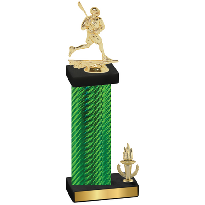 Accented Single Green Carbon Fiber Victory Lacrosse Trophy