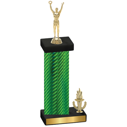 Accented Single Green Carbon Fiber Victory Victory Trophy