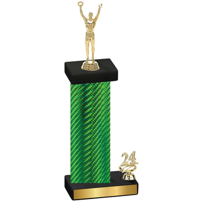 Accented Single Green Carbon Fiber Year Victory Trophy