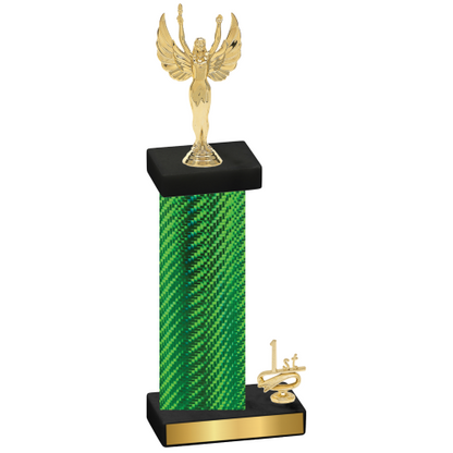 Accented Single Green Carbon Fiber First Place Victory Trophy