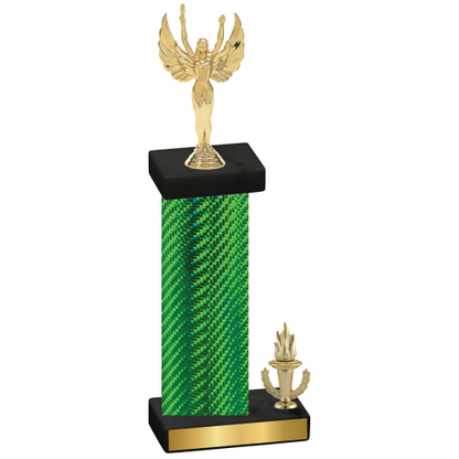 Accented Single Green Carbon Fiber Victory Victory Trophy