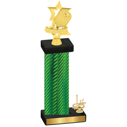 Accented Single Green Carbon Fiber First Place Pickleball Trophy