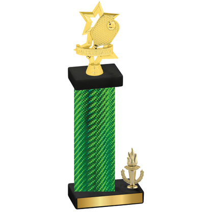 Accented Single Green Carbon Fiber Victory Pickleball Trophy