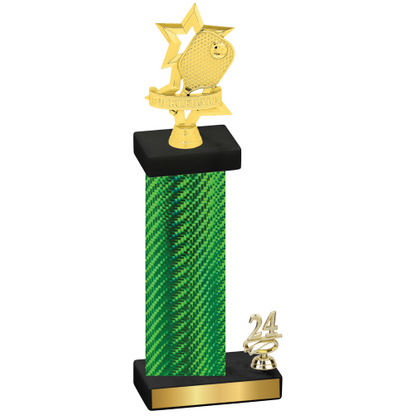 Accented Single Green Carbon Fiber Year Pickleball Trophy