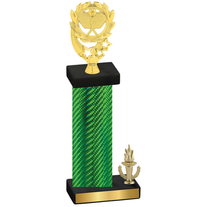 Accented Single Green Carbon Fiber Victory Pickleball Trophy