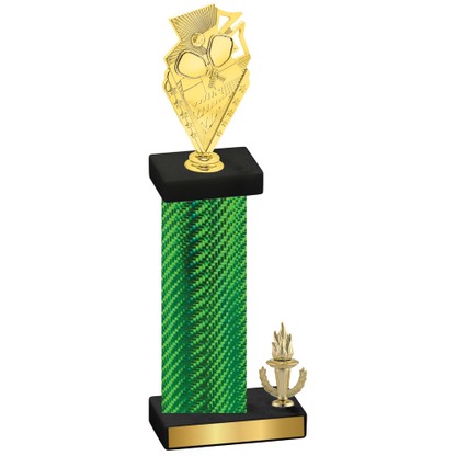 Accented Single Green Carbon Fiber Victory Pickleball Trophy