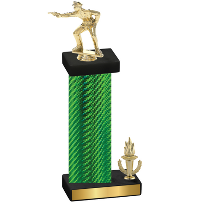 Accented Single Green Carbon Fiber Victory Shooter Trophy