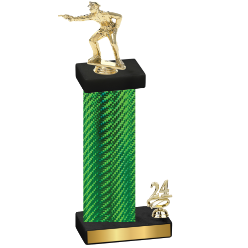 Accented Single Green Carbon Fiber Year Shooter Trophy