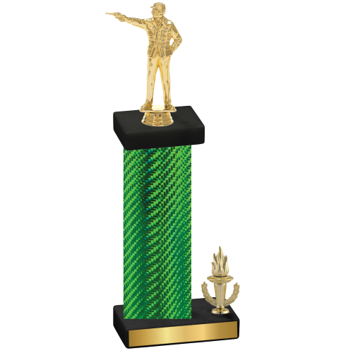 Accented Single Green Carbon Fiber Victory Shooter Trophy