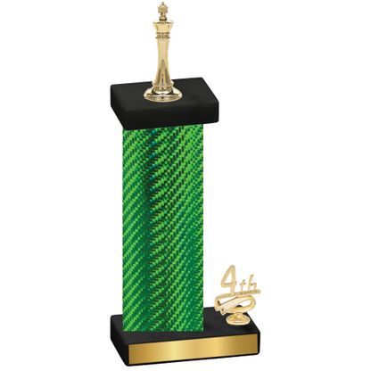 Accented Single Green Carbon Fiber Fourth Place Chess Trophy