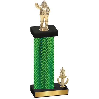 Accented Single Green Carbon Fiber Victory Holiday Trophy