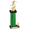 Accented Single Green Carbon Fiber Second Place Flag Football Trophy