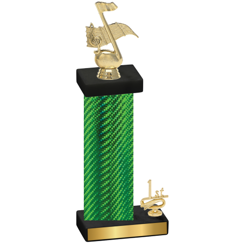 Accented Single Green Carbon Fiber First Place Music Trophy