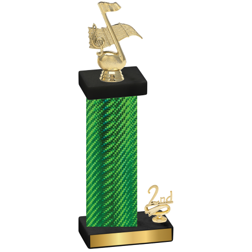 Accented Single Green Carbon Fiber Second Place Music Trophy
