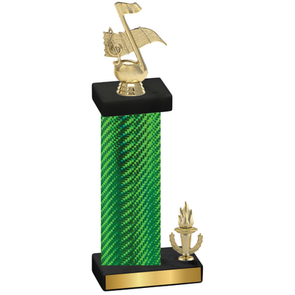 Accented Single Green Carbon Fiber Victory Music Trophy