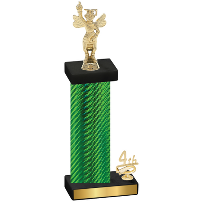Accented Single Green Carbon Fiber Fourth Place Academics Trophy