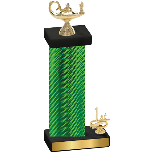 Accented Single Green Carbon Fiber First Place Academics Trophy