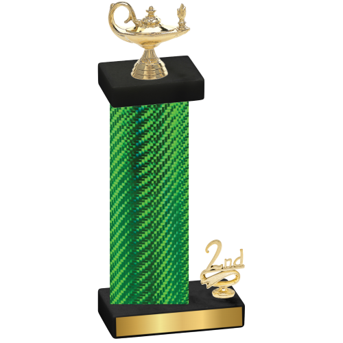 Accented Single Green Carbon Fiber Second Place Academics Trophy