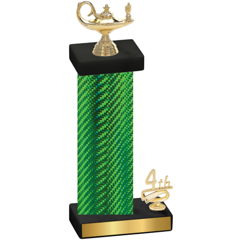 Accented Single Green Carbon Fiber Fourth Place Academics Trophy