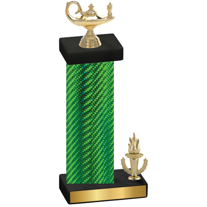 Accented Single Green Carbon Fiber Victory Academics Trophy