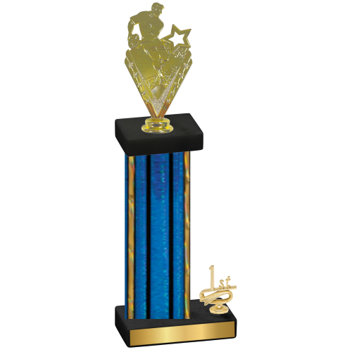 Accented Single Blue Glacier First Place Rugby Trophy