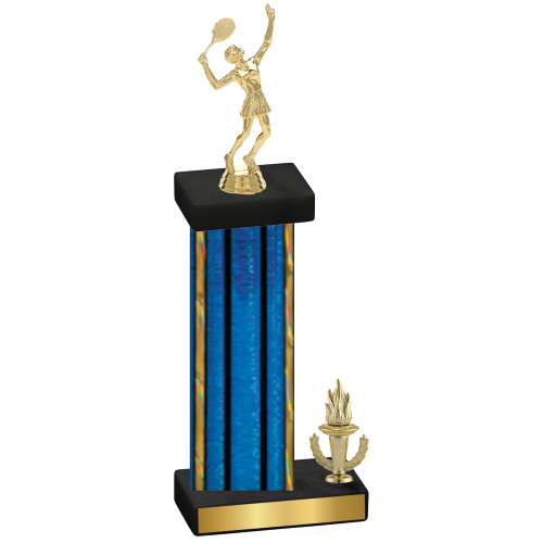 Accented Single Blue Glacier Victory Tennis Trophy