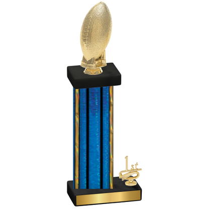 Accented Single Blue Glacier First Place Football Trophy