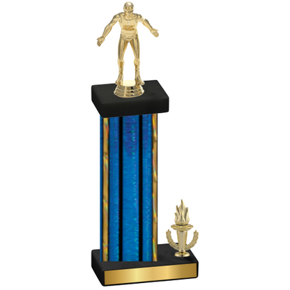 Accented Single Blue Glacier Victory Wrestling Trophy