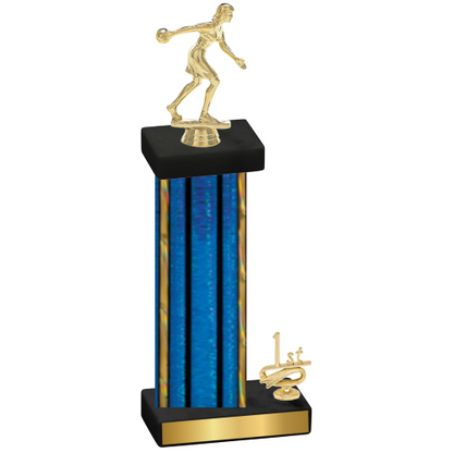 Accented Single Blue Glacier First Place Bowling Trophy