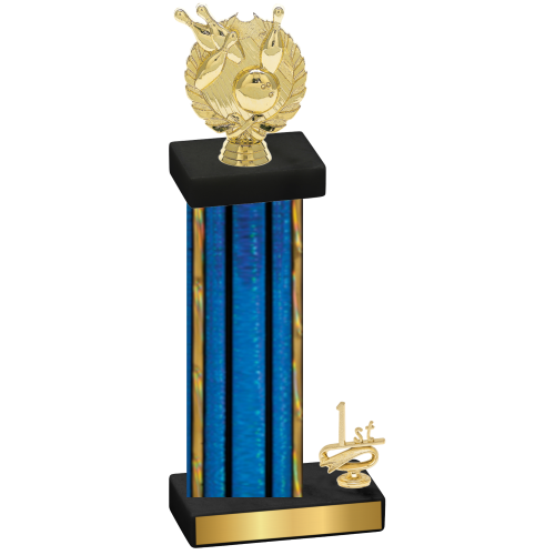 Accented Single Blue Glacier First Place Bowling Trophy