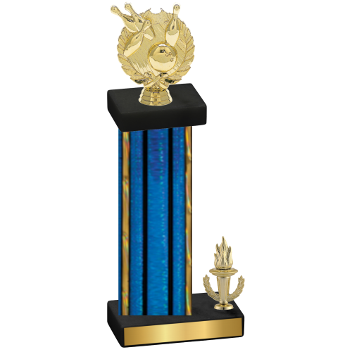 Accented Single Blue Glacier Victory Bowling Trophy