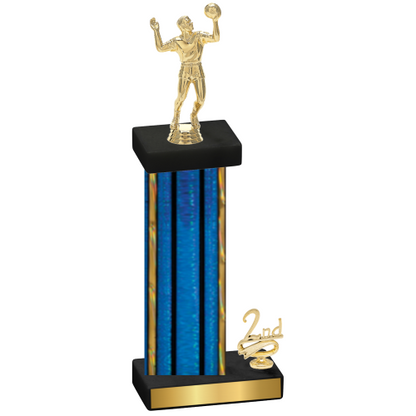 Accented Single Blue Glacier Second Place Volleyball Trophy