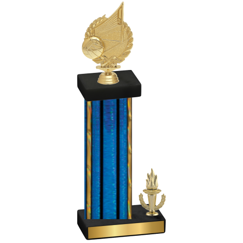 Accented Single Blue Glacier Victory Volleyball Trophy