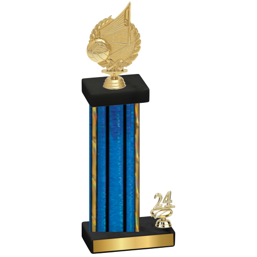 Accented Single Blue Glacier Year Volleyball Trophy