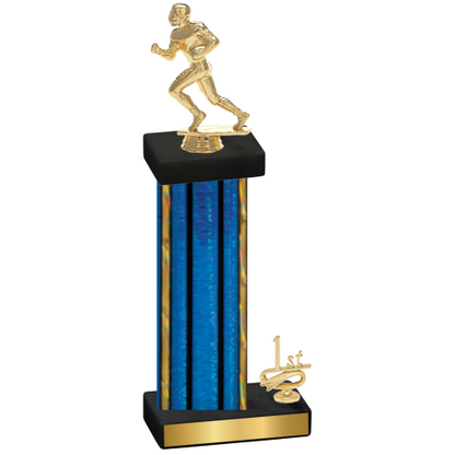 Accented Single Blue Glacier First Place Football Trophy