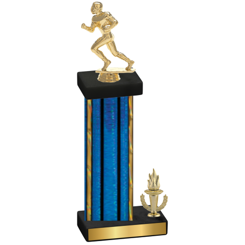 Accented Single Blue Glacier Victory Football Trophy