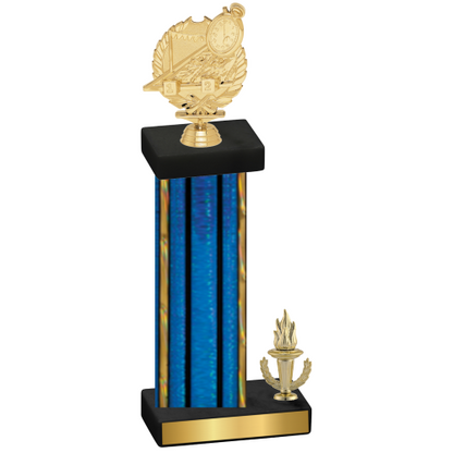 Accented Single Blue Glacier Victory Swimming Trophy