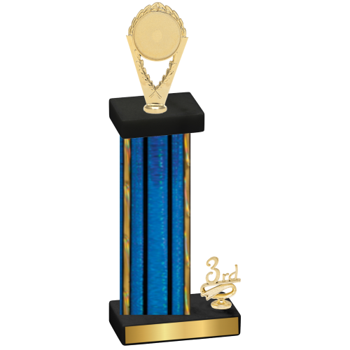 Accented Single Blue Glacier Third Place Insert Trophy