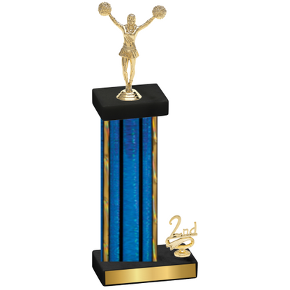 Accented Single Blue Glacier Second Place Cheerleading Trophy