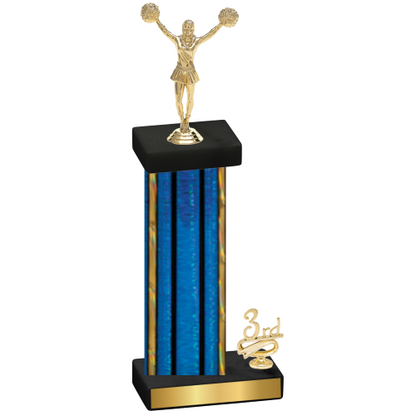 Accented Single Blue Glacier Third Place Cheerleading Trophy