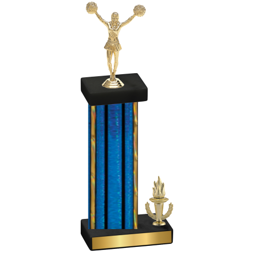 Accented Single Blue Glacier Victory Cheerleading Trophy