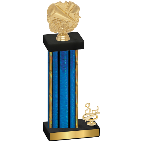 Accented Single Blue Glacier Third Place Cheerleading Trophy